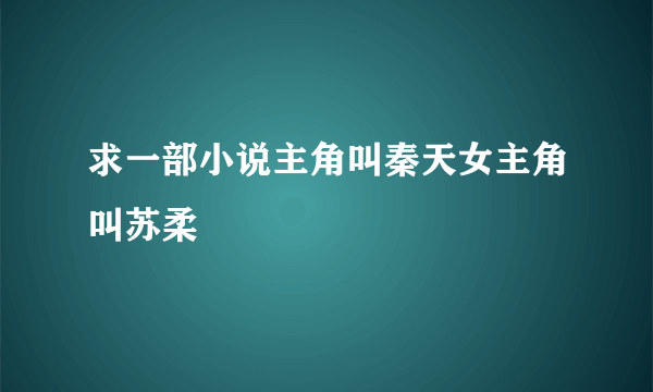 求一部小说主角叫秦天女主角叫苏柔