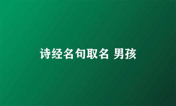 诗经名句取名 男孩