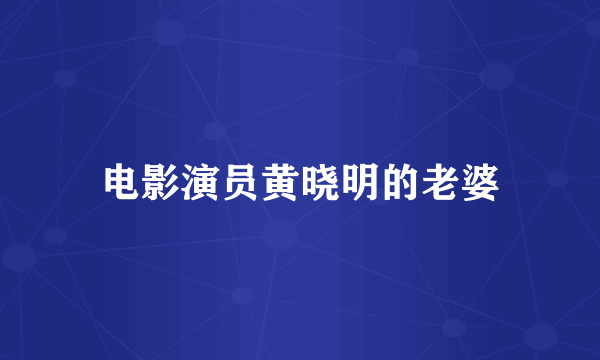 电影演员黄晓明的老婆