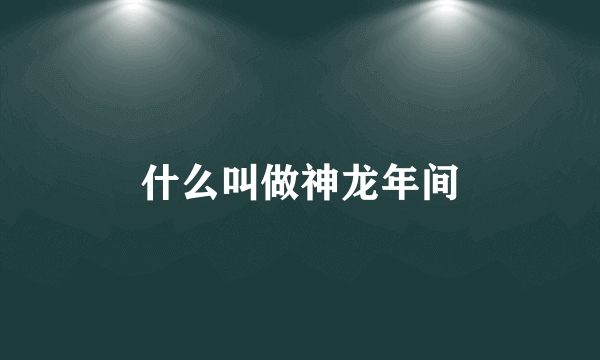 什么叫做神龙年间