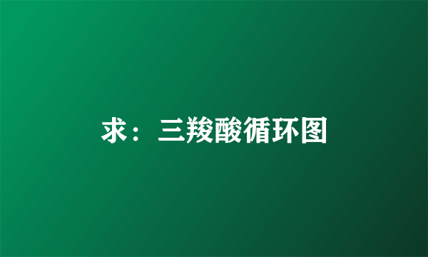 求：三羧酸循环图