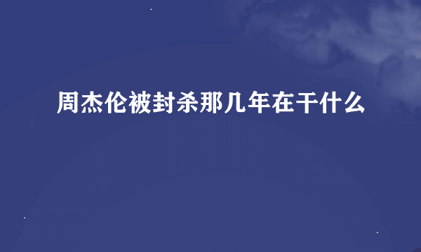 周杰伦被封杀那几年在干什么