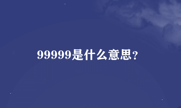 99999是什么意思？