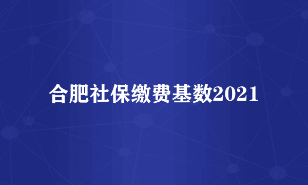 合肥社保缴费基数2021