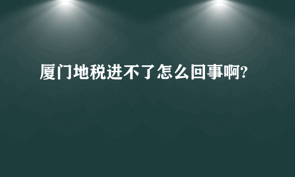 厦门地税进不了怎么回事啊?