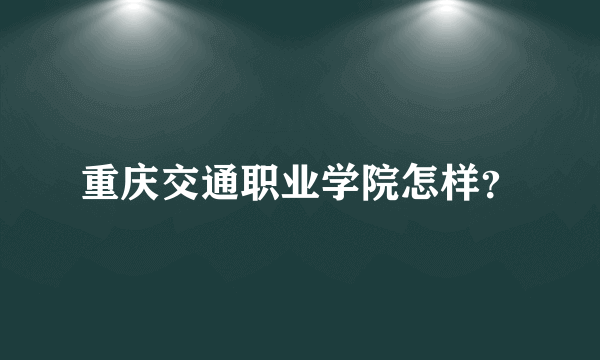 重庆交通职业学院怎样？