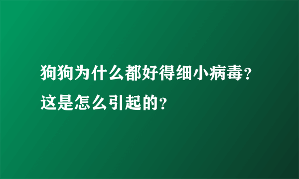 狗狗为什么都好得细小病毒？这是怎么引起的？