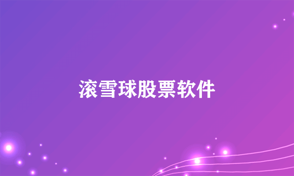 滚雪球股票软件