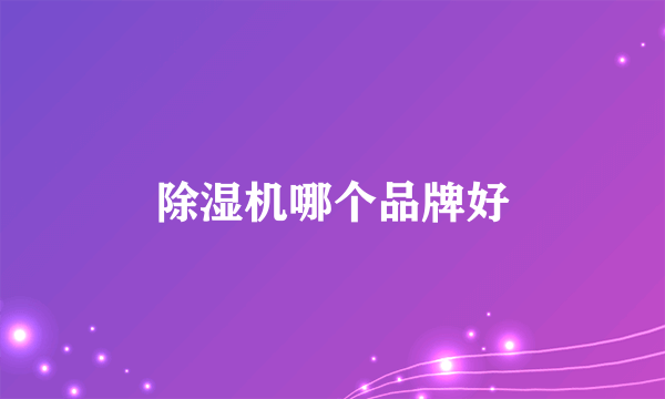 除湿机哪个品牌好