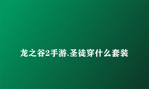 
龙之谷2手游.圣徒穿什么套装

