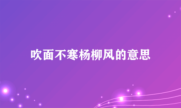 吹面不寒杨柳风的意思