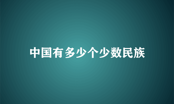 中国有多少个少数民族