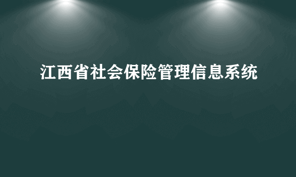 江西省社会保险管理信息系统