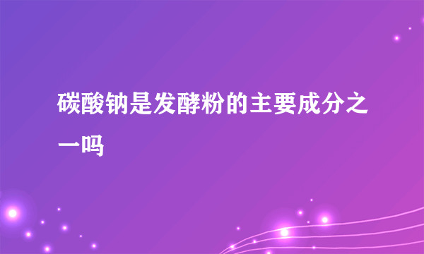 碳酸钠是发酵粉的主要成分之一吗