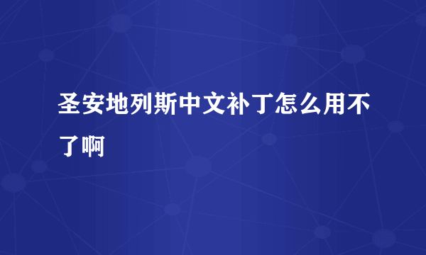 圣安地列斯中文补丁怎么用不了啊