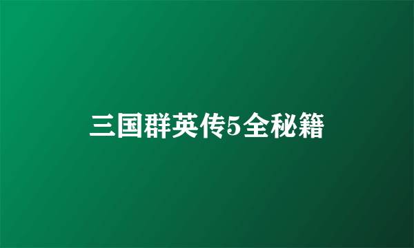 三国群英传5全秘籍