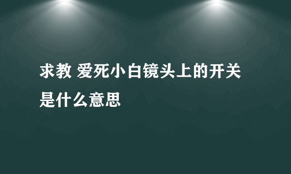 求教 爱死小白镜头上的开关是什么意思