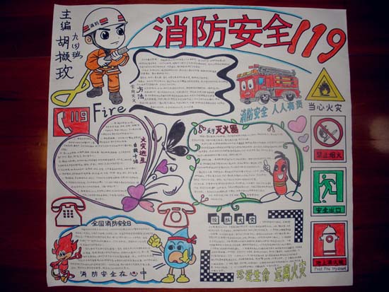 关于消防的手抄报里面会写什么字