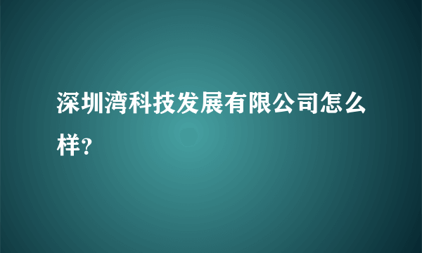 深圳湾科技发展有限公司怎么样？