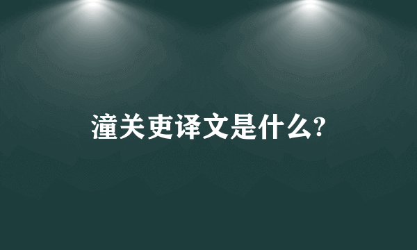 潼关吏译文是什么?