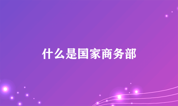 什么是国家商务部