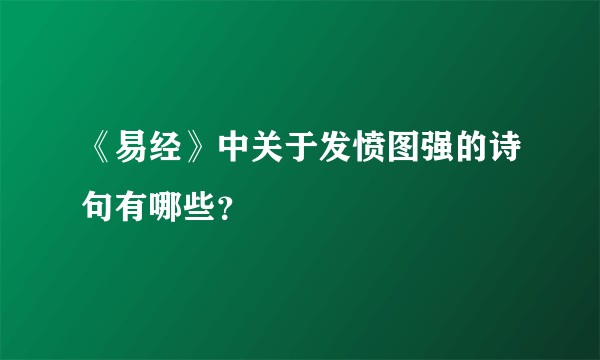 《易经》中关于发愤图强的诗句有哪些？