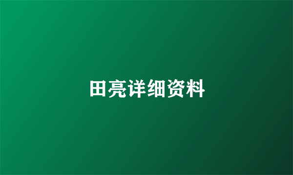 田亮详细资料