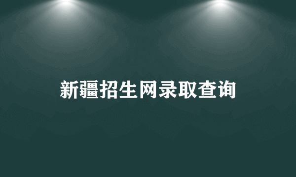 新疆招生网录取查询