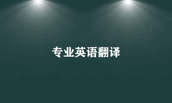 专业英语翻译