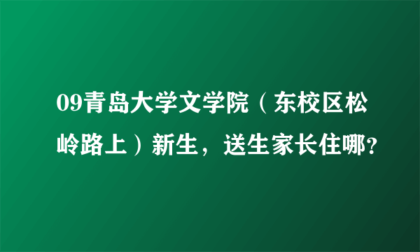 09青岛大学文学院（东校区松岭路上）新生，送生家长住哪？
