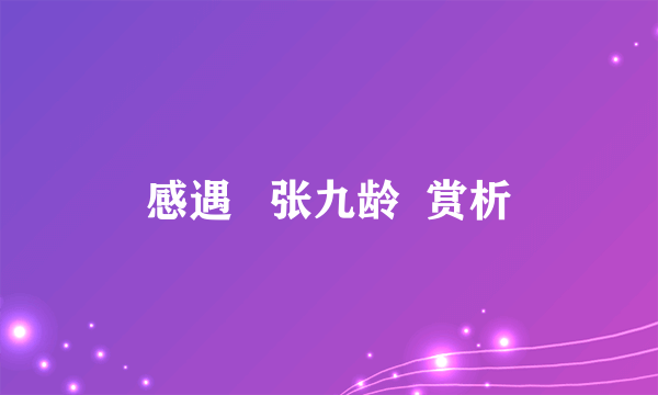 感遇   张九龄  赏析