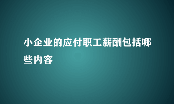 小企业的应付职工薪酬包括哪些内容