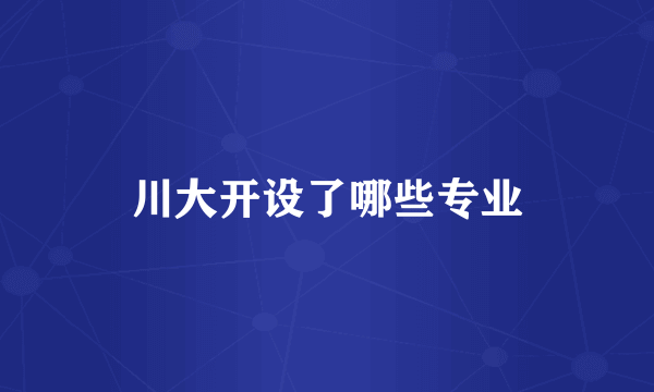 川大开设了哪些专业