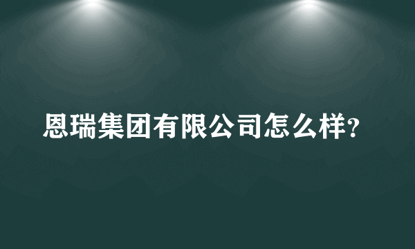 恩瑞集团有限公司怎么样？