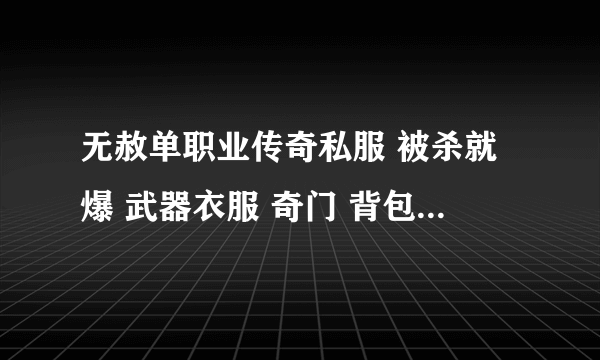 无赦单职业传奇私服 被杀就爆 武器衣服 奇门 背包 谁知道是什么挂