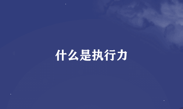 什么是执行力