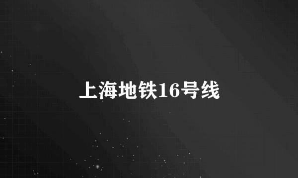 上海地铁16号线