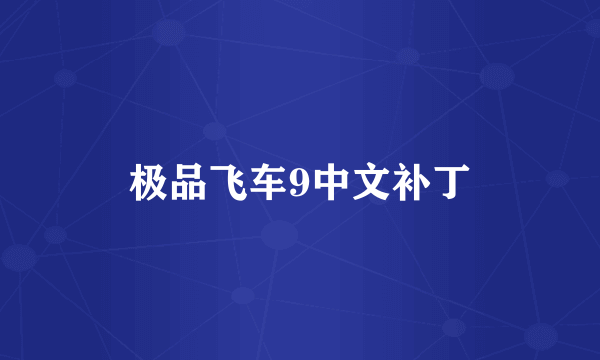 极品飞车9中文补丁