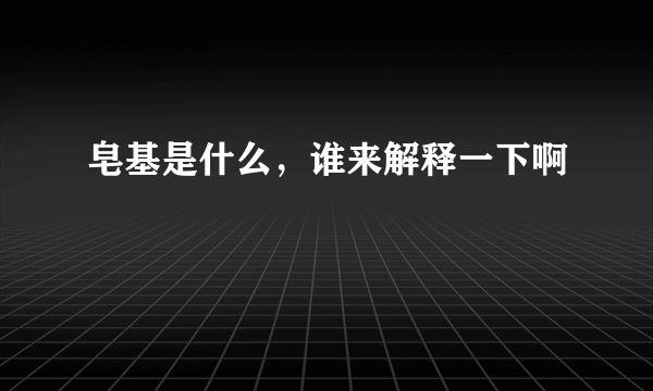 皂基是什么，谁来解释一下啊