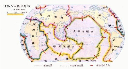 亚欧运动板块示意图和全球六大板块分布图怎样合并(手绘图)