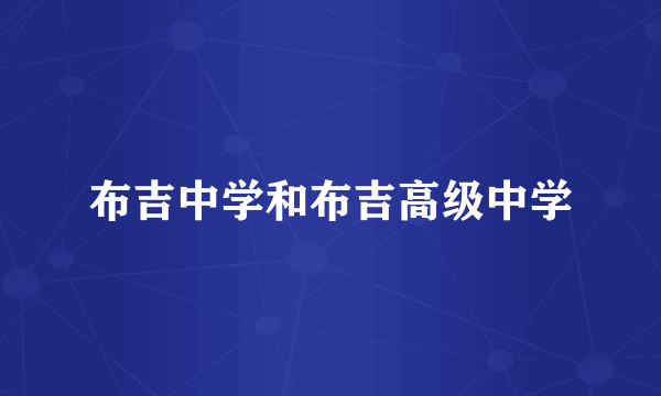 布吉中学和布吉高级中学