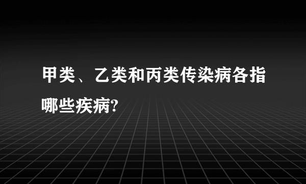 甲类、乙类和丙类传染病各指哪些疾病?