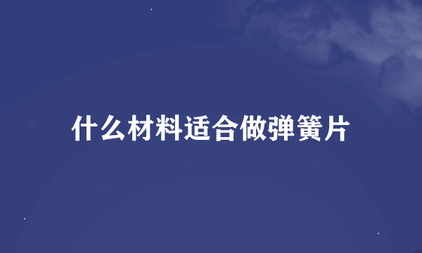 什么材料适合做弹簧片