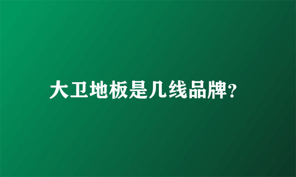 大卫地板是几线品牌？