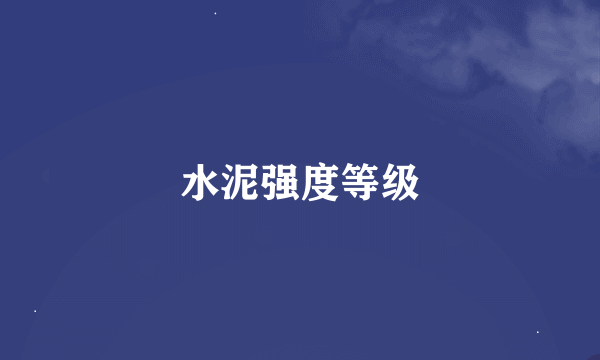 水泥强度等级