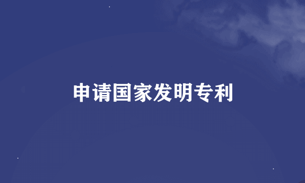 申请国家发明专利