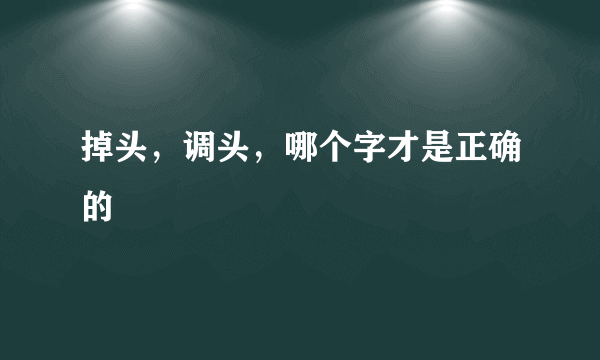 掉头，调头，哪个字才是正确的