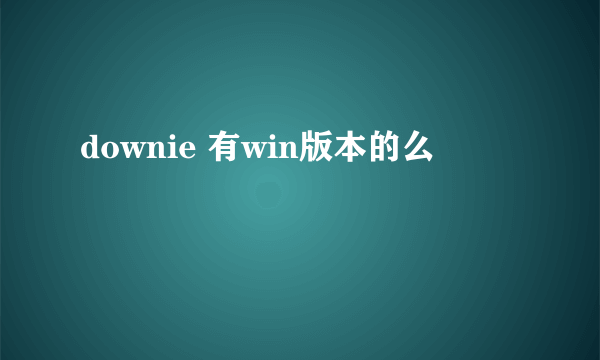 downie 有win版本的么