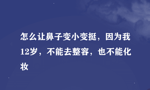 怎么让鼻子变小变挺，因为我12岁，不能去整容，也不能化妆