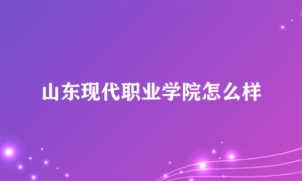 山东现代职业学院怎么样